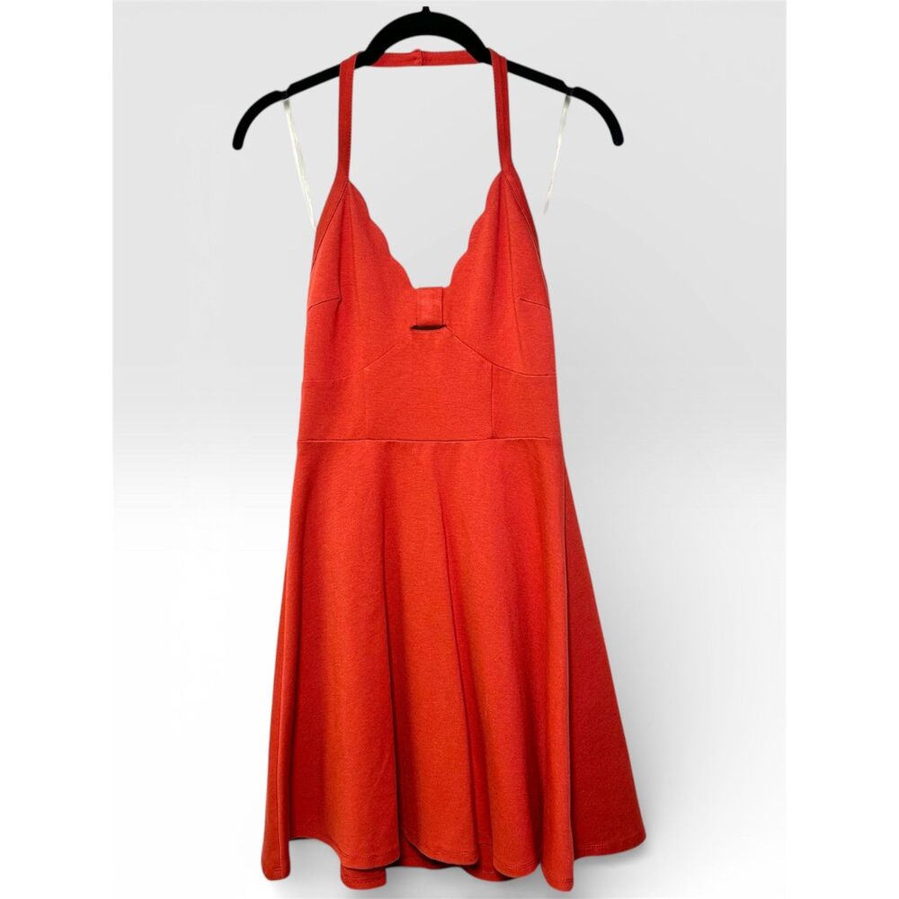 NWT Francesca's Mi Ami orange halter-style fit & flare dress XS